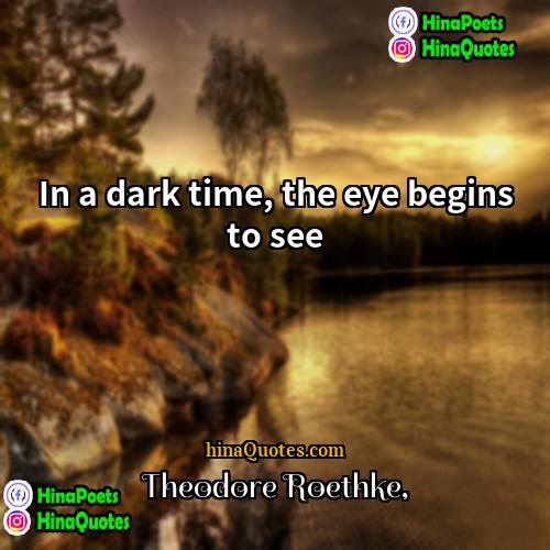 Theodore Roethke Quotes | In a dark time, the eye begins